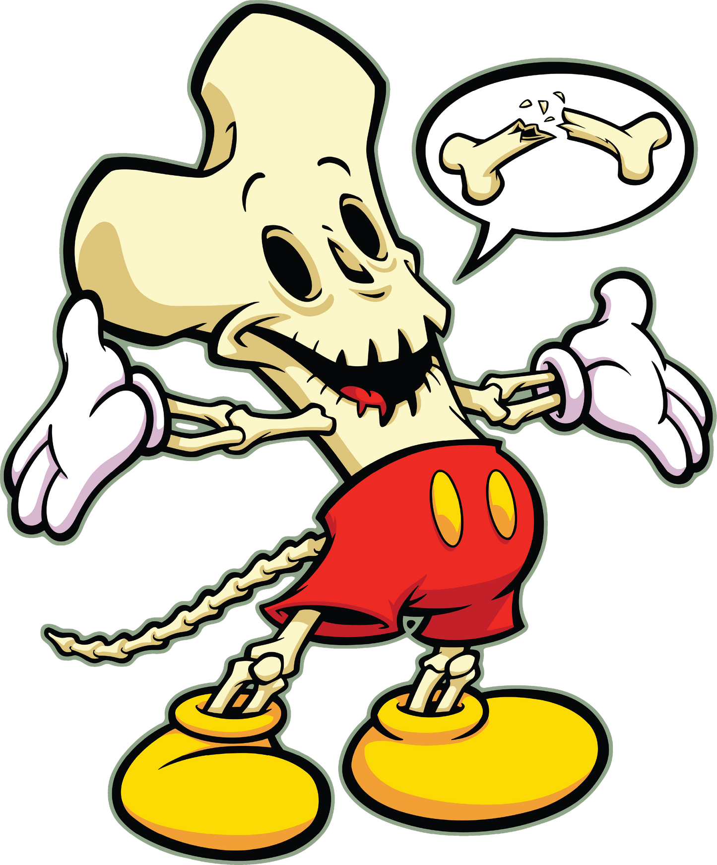 Cartoon Skull Graphic T-Shirt