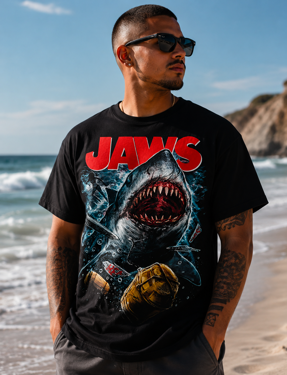 JAWS Shark Graphic T-Shirt