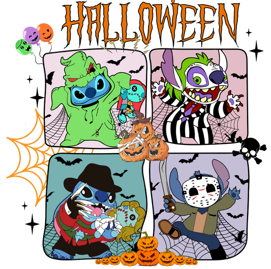 Halloween Horror Friends DTF Transfer (12" x 11.8")