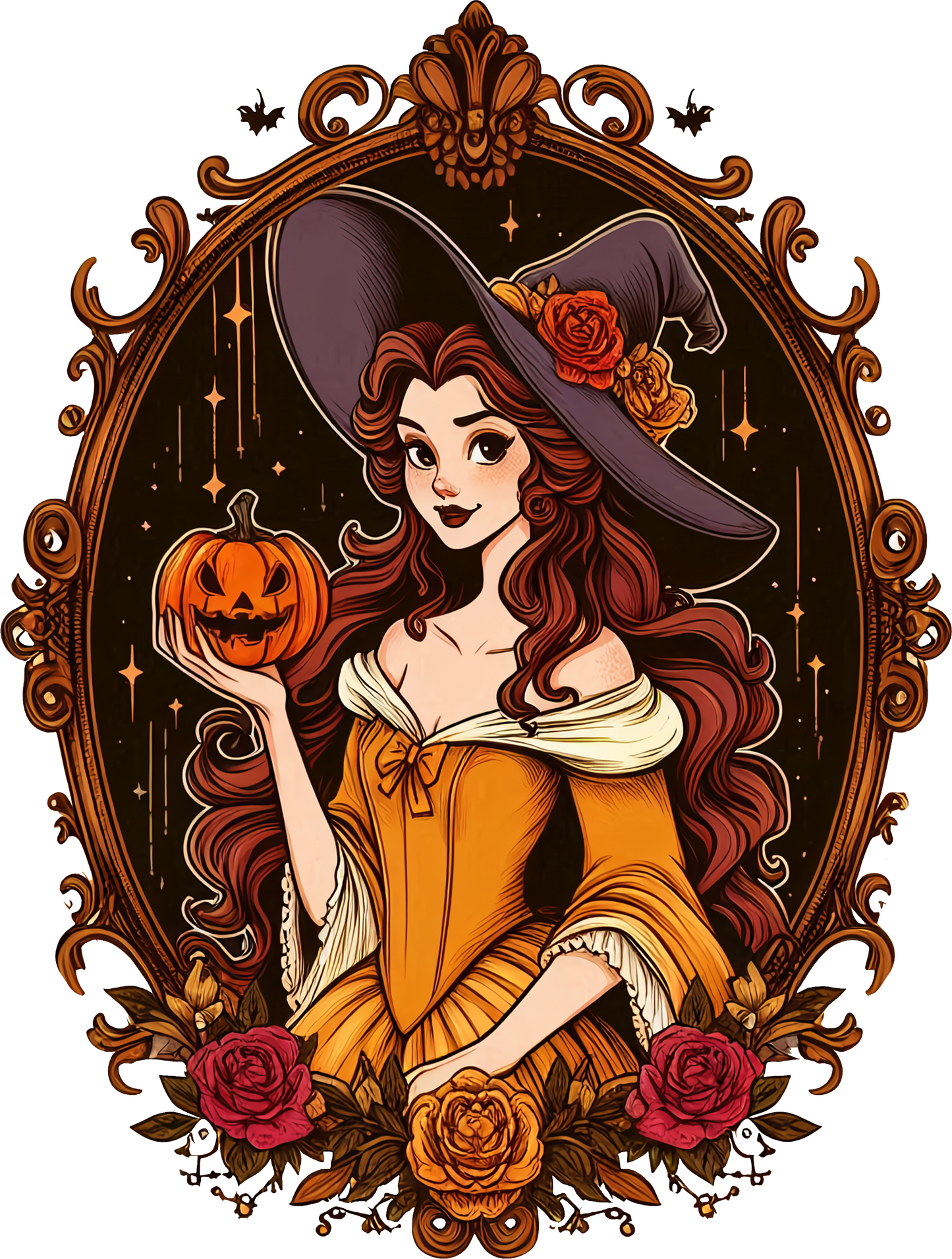 Vintage Halloween Witch DTF Transfer (9.7" x 12.9")