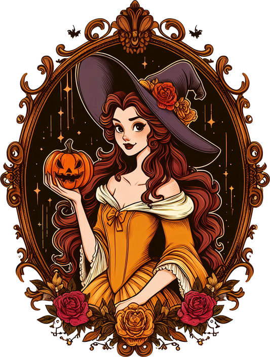 Vintage Halloween Witch DTF Transfer (9.7" x 12.9")