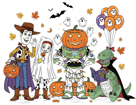 Spooky Toy Friends Halloween DTF Transfer (11" x 8.4")