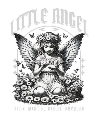 Little Angel – "Tiny Wings, Giant Dreams" DTF Transfer (12" x 14")
