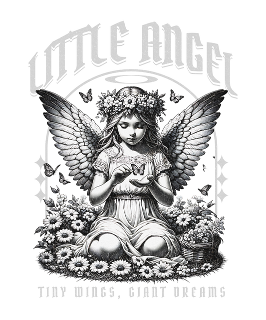 Little Angel – "Tiny Wings, Giant Dreams" DTF Transfer (12" x 14")