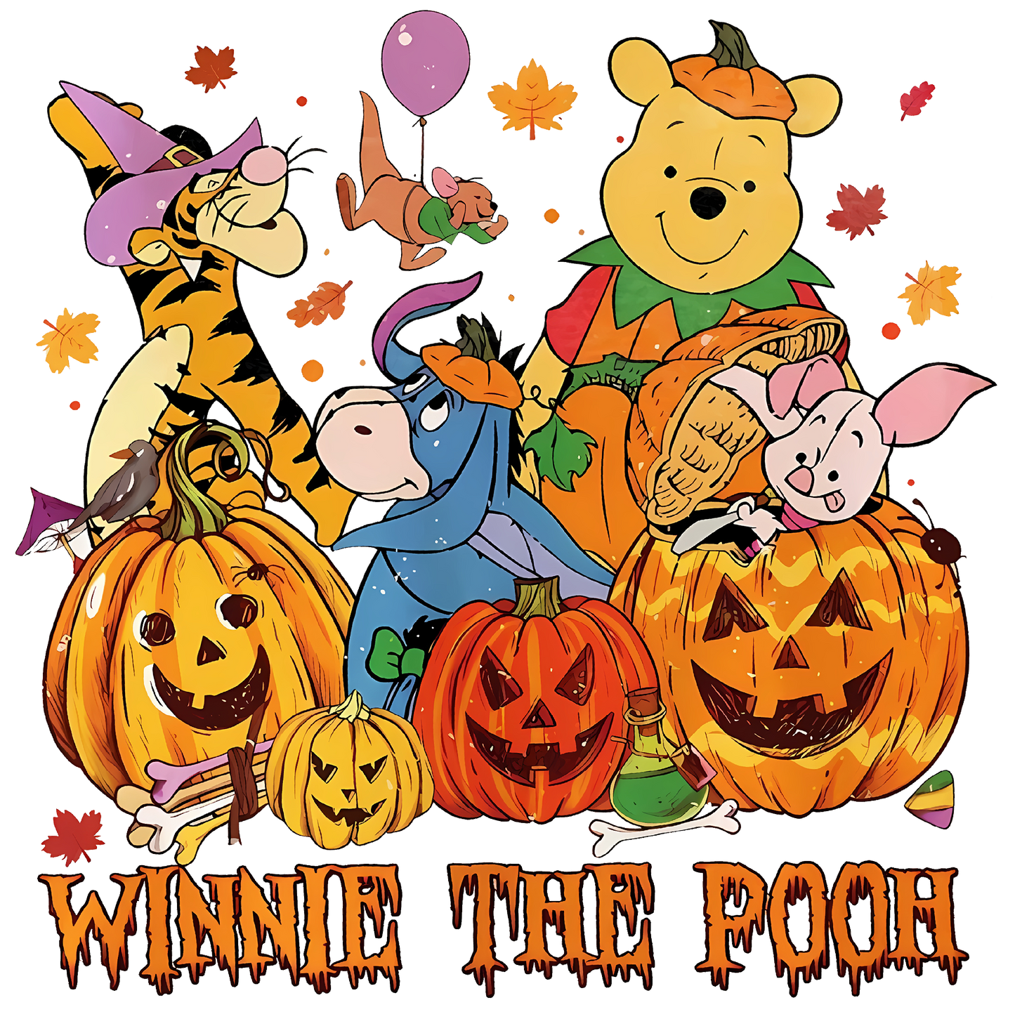 Winn the Poo Halloween DTF Transfer – 12" x 11.9"