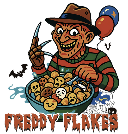 Freddy Flakes DTF Transfer – 11" x 11.4"