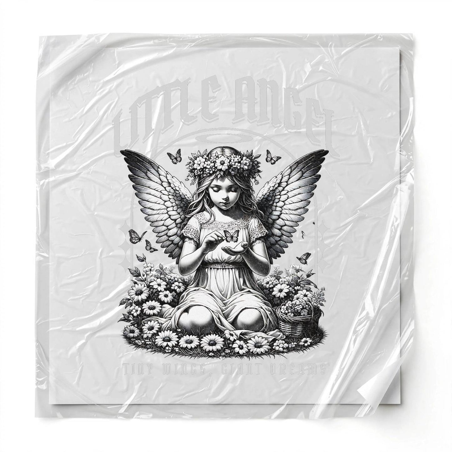 Little Angel – "Tiny Wings, Giant Dreams" DTF Transfer (12" x 14")